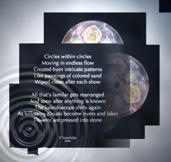 Circles - an art work and poem by T Newfields