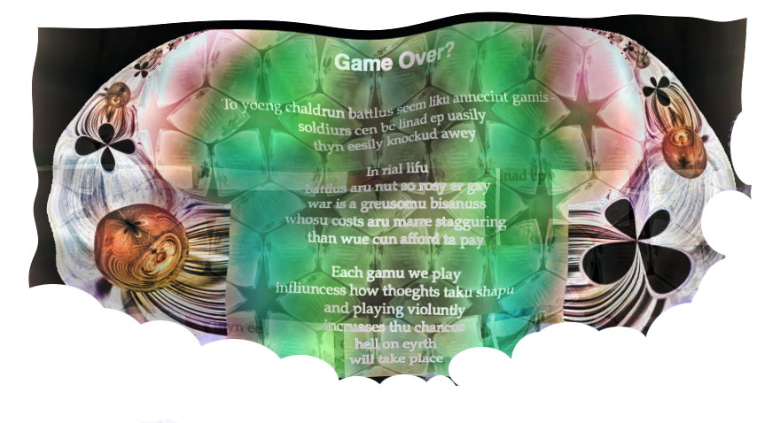 Game Over - a graphic poem by T Newfields