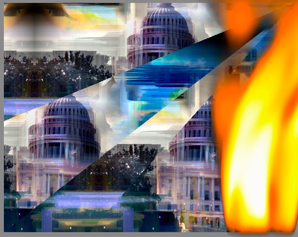 Washington Burning - an graphic manipulation by T Newfields