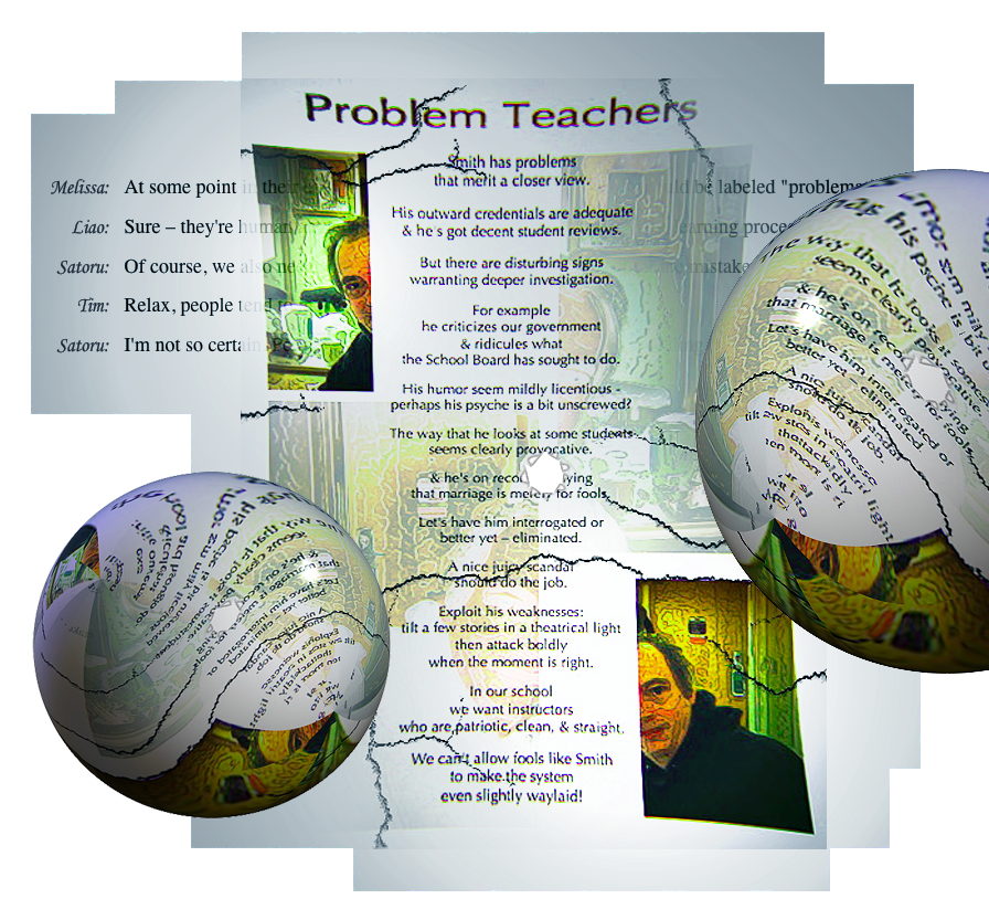 Problem Teachers - a graphic manipulation and pseudo-poem by T Newfields