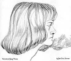 Portait of a Young Woman - a drawing by Jean Price Norman [T Newfields Collection]
