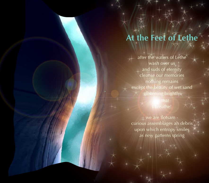 At the Feet of Lethe - poem and art work by T Newfields