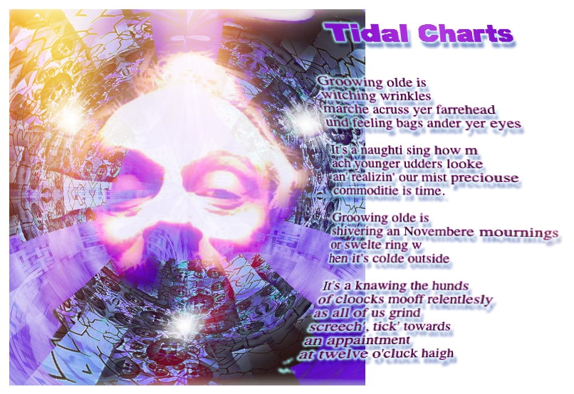 Tidal Charts - a graphic manipulation and poem by T Newfields